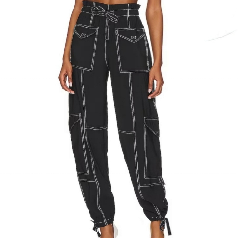 GANNI Paperbag Black Pants - Picture 1 of 4